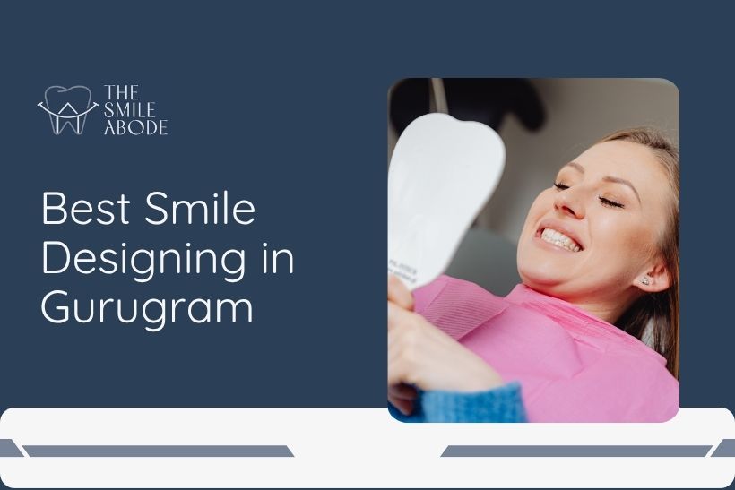 Patient viewing smile shade guide during smile designing consultation in Gurugram